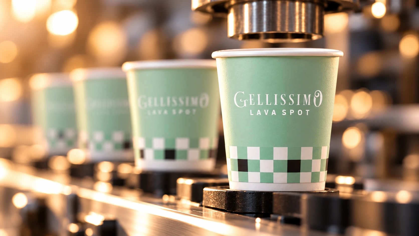 Gellissimo Lava Spot paper cup production